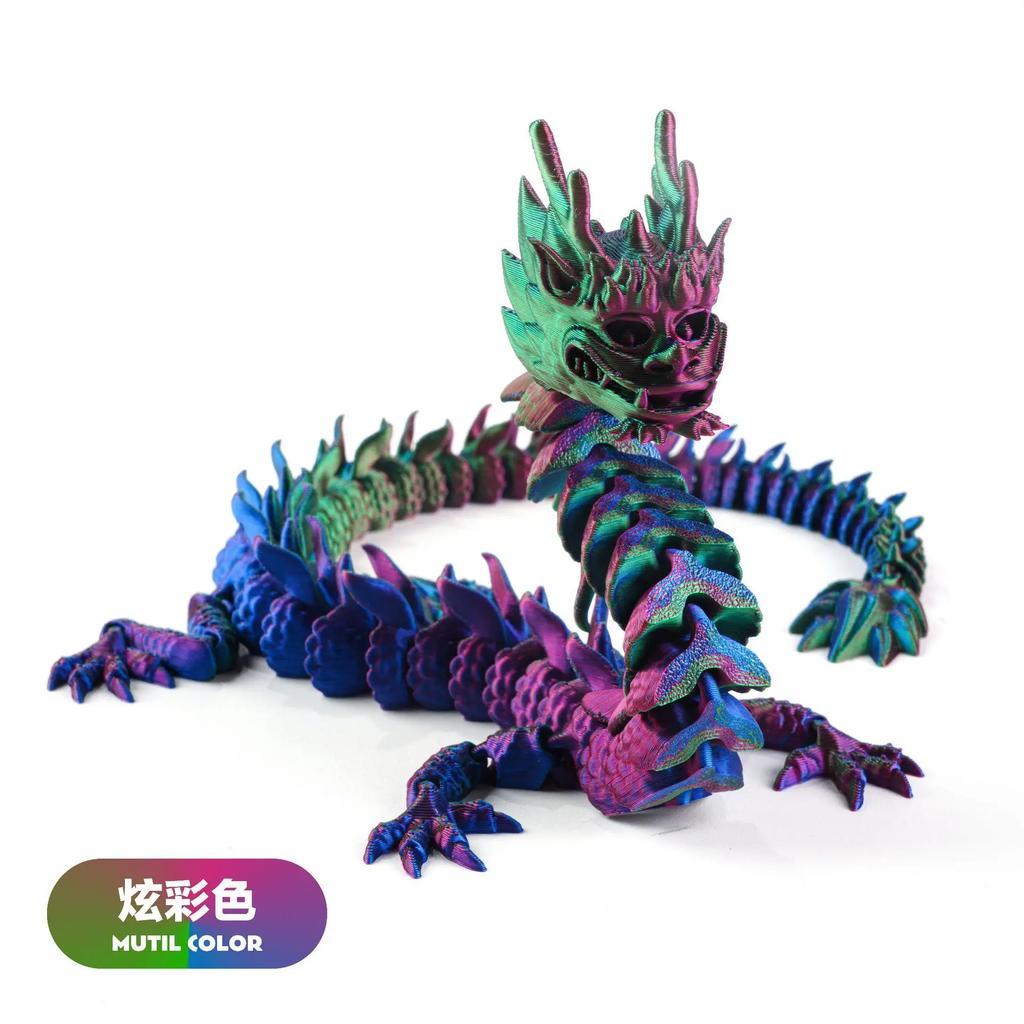 3D Printed Dragon Rotatable Articulated Dragons Western Style Crystal Dragon Home Office Desktop CraftS Ornament Creative Gifts