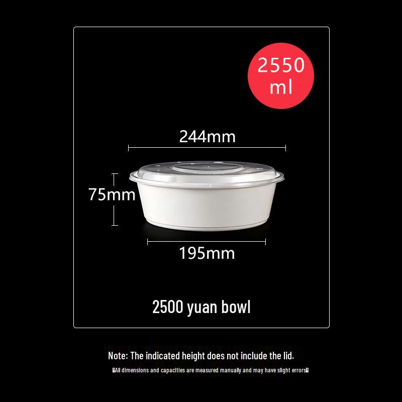 Leak-Proof White Round Disposable Food Container with Lid - Food Grade Lunch Box