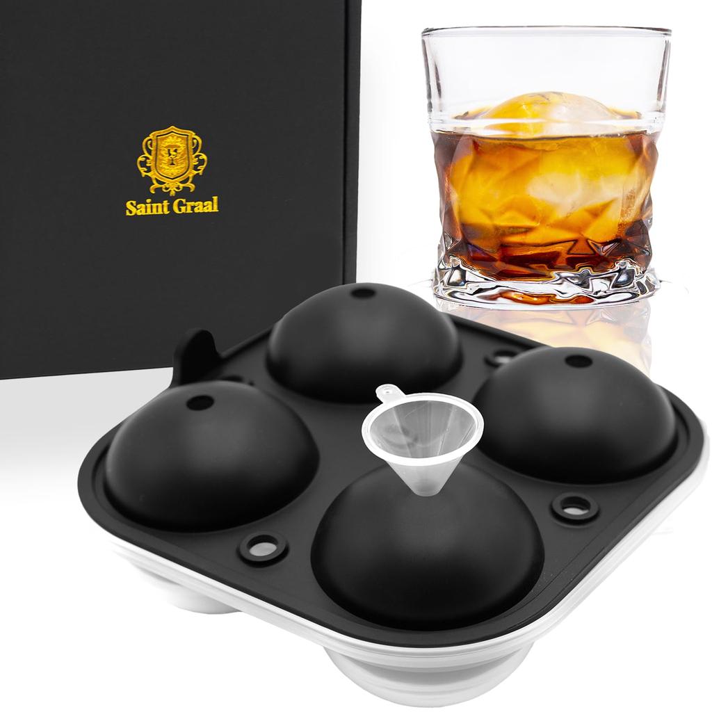 SaintGraal Round Ice for Ice Ice and for Rocks and Alcoholic Perfect As a Birthday or Day Gift Cubes, 5.5cm, Makers, Trays, Containers, Silicone,
