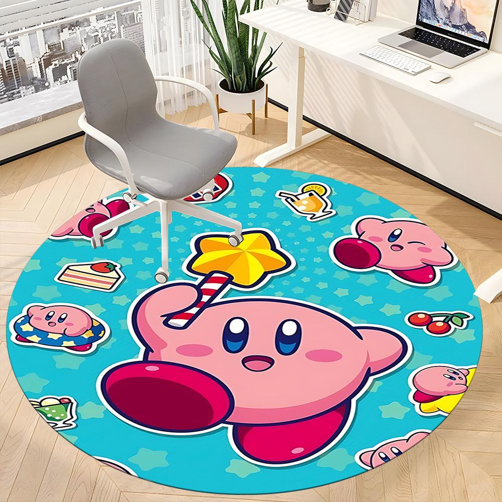 1pz Tappeto Rotondo da Ufficio Kirby, Arredamento per Camera da Letto Soggiorno Casa, Decorazione Stanza, Offic a1016225