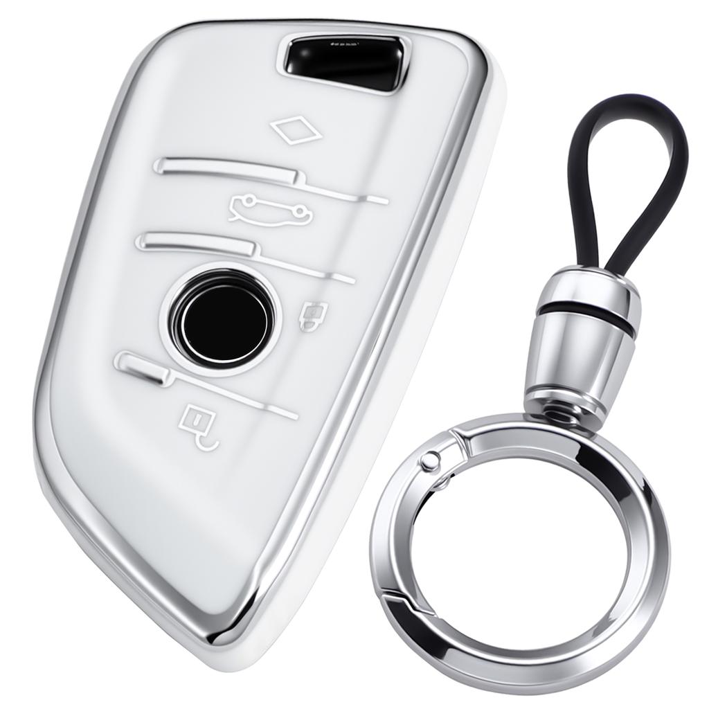 Soft Tpu Key Case Fits for 2024 BMW M8 X1 X2 X3 X5 540I 750I 3 Series Smart Car Key Remote Fob