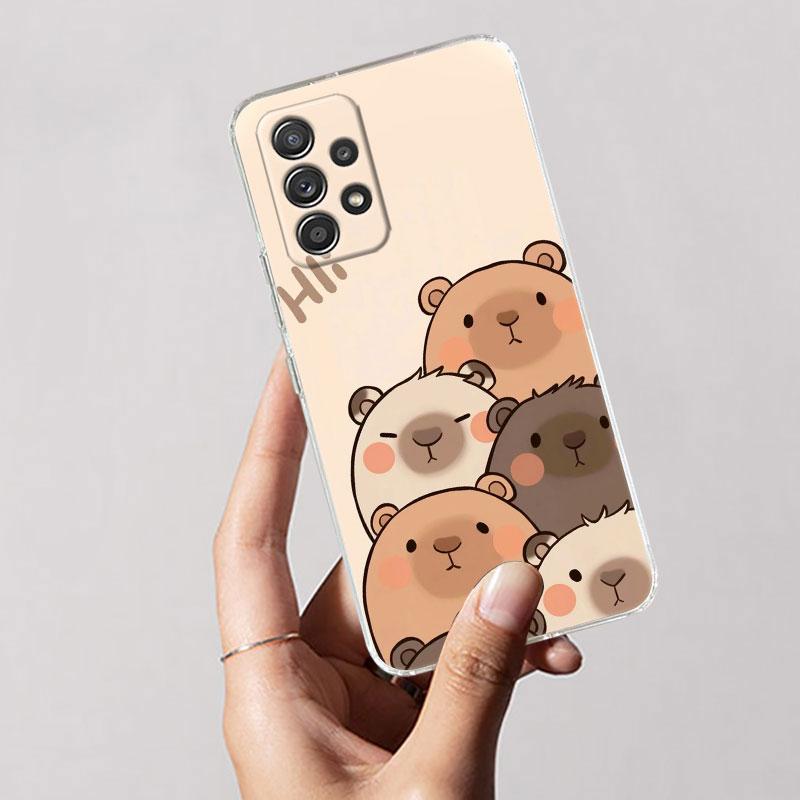 Capybara Cute Clear Soft Phone Case For Samsung Galaxy A56 A57 A37 A55 A54 A36 A35 A26 A25 A16 A17 A07 A52 A34 A73 A53 A21 Cover