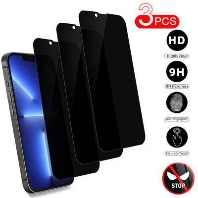 3 Pieces 3PCS  !Anti Spy Protective Glass On the For iPhone 14 13 12 Mini 11 Pro Max Privacy Screen Protector HD For iPhone 14 Plus X XS MAX XR