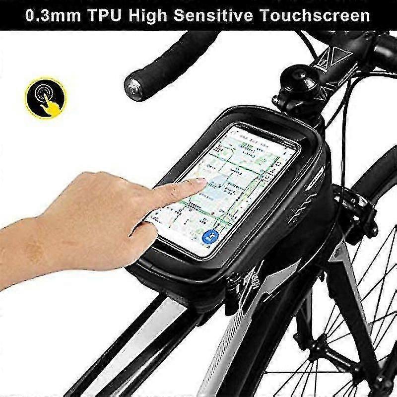Waterproof Phone Bike Bag, Bike Phone Holder Frame With Sensitive Touch Screen Bike Handlebar Bike Bag Handlebar Mtb Motorcycle Large Capacity Smartph