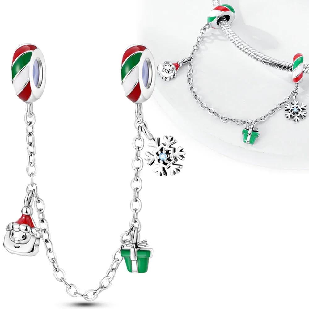 Charm Copper Christmas Theme Series Santa Claus Carrying Gifts For Women Diy Bracelet Necklace Jewelry Making Gift