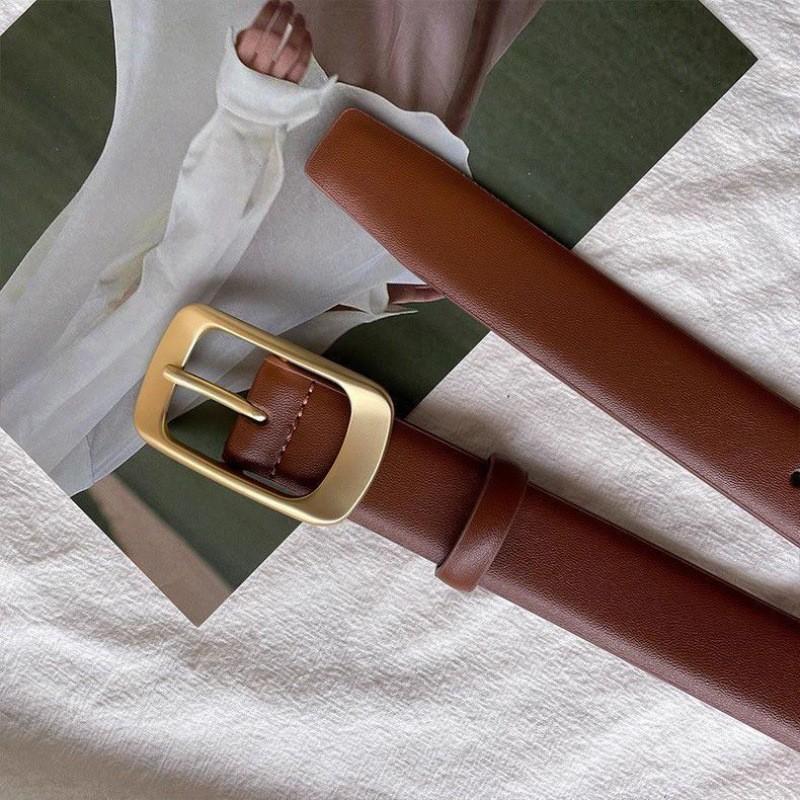 Trendy Pu Brown Waist Belt For Women With Elegant Vintage Butterfly Round Style Buckle