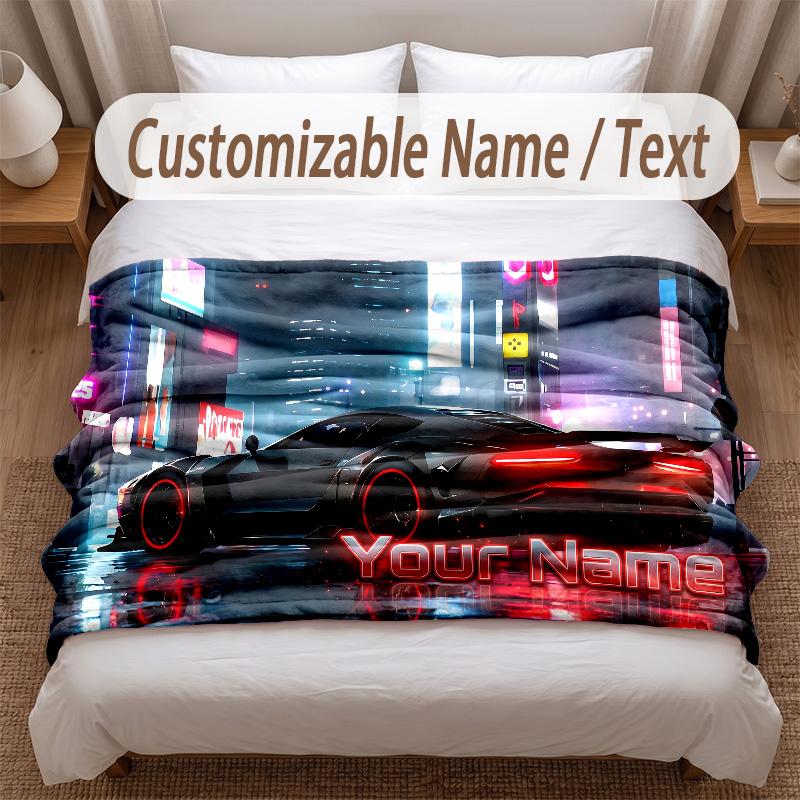 Other Similar Designs Theme Soft Blanket Personalized Custom Name Text Print Warm Blanket Home Sofa Bedroom Decor
