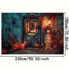 Halloween skeleton and pumpkin background fabric  suitable for indoor/outdoor parties  birthdays  tailgate celebrations