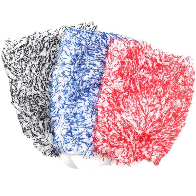 Microfiber Car Washing Gloves Thicken Coral Fleece Absorbent Water Anti-slip Cleaning Gloves Auto Cleaning Tools Car Accessoires