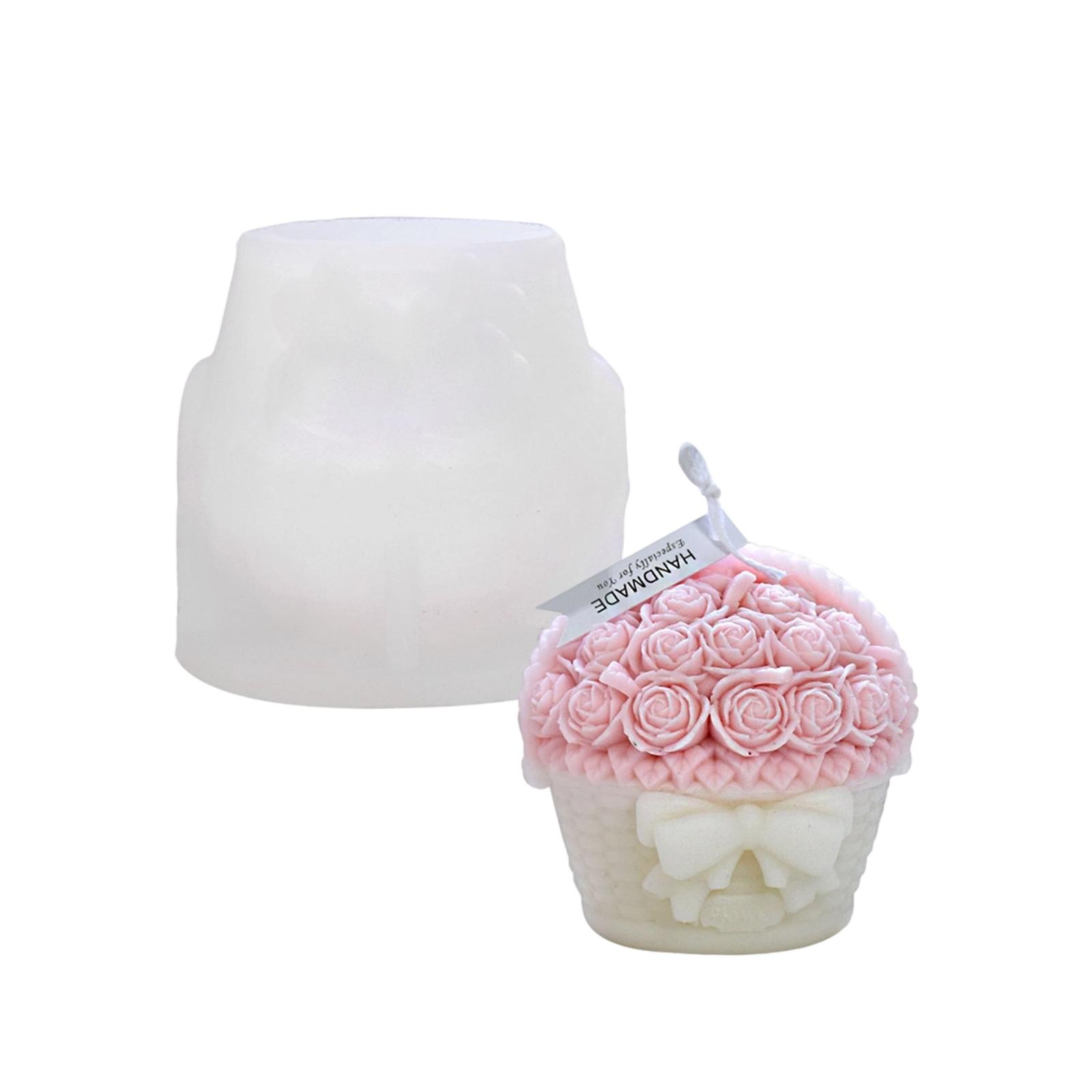 

3D Flower Basket Candle Mold Silicone Mould for Unique Handmade Crafts Epoxy Resin Wedding Decoration Making Mold