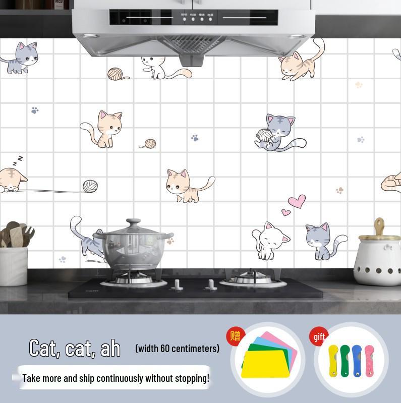 High-Temperature Resistant, Waterproof, Oil- and Moisture-Proof Kitchen Wall Stickers - Self-Adhesive Aluminum Foil for Cabinets and Stoves