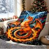 Charizard VS Blastoise Pattern Blanket for Home Decoration, Bed, Sofa, Car Travel, Camping, Suitable for All Seasons, Birthday Christmas Gift