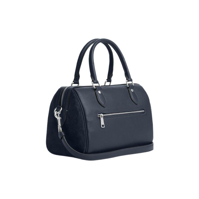 Coach Handtasche Rowan 25 Unifarben Lässiger Komfort Logo Kiesel Reißverschluss Hardware Schnalle Leder Boston Tasche Griff Schulter Crossbody Tasche Mittel