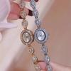 Women's Watch Brand Light Luxury Fashion Diamond Set Bracelet Retro Exquisite Oval Gold Ladies' Watch