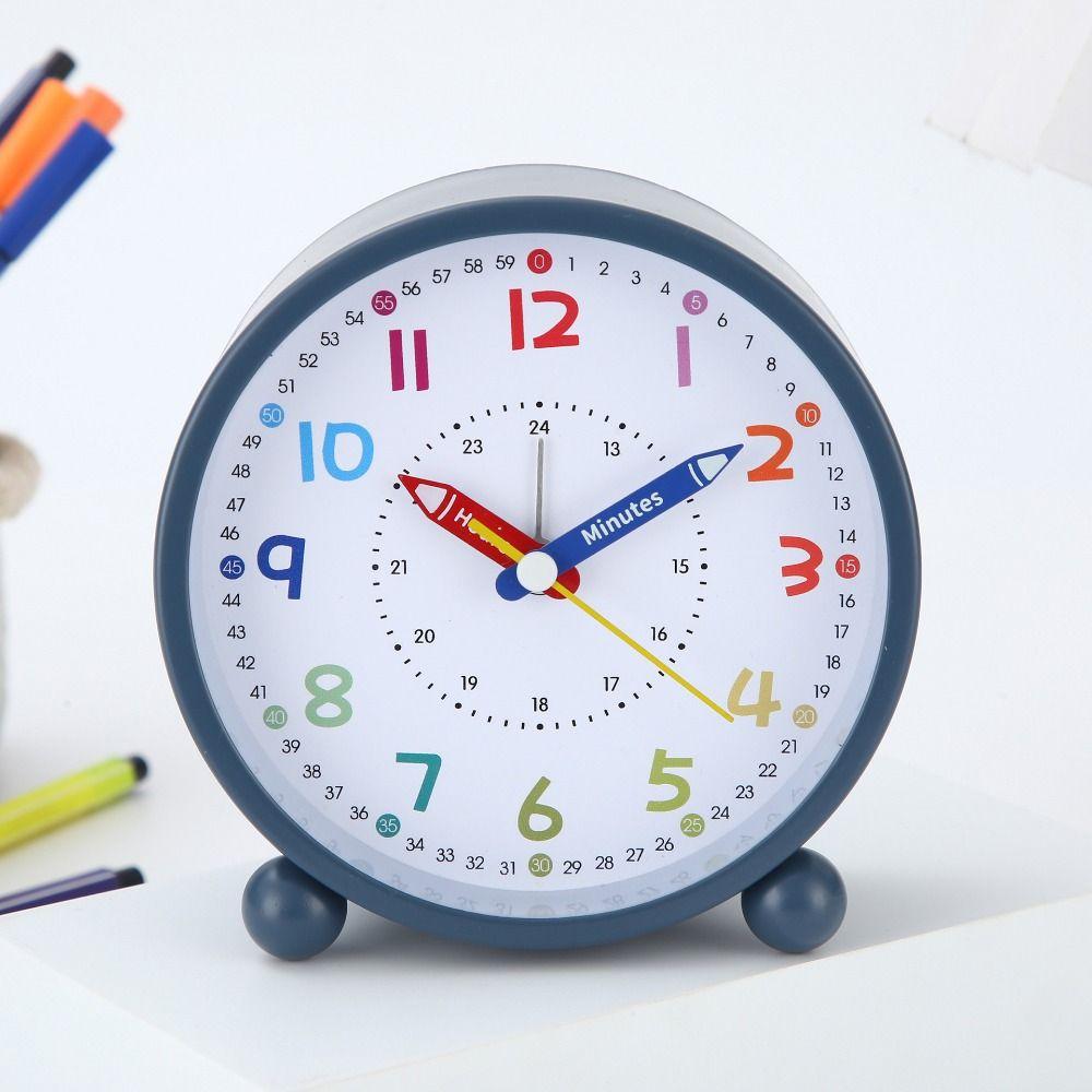 Battery Operated Children's Alarm Clock Pencil Design Time Planning Clock Desk Clock  Bedroom Decor