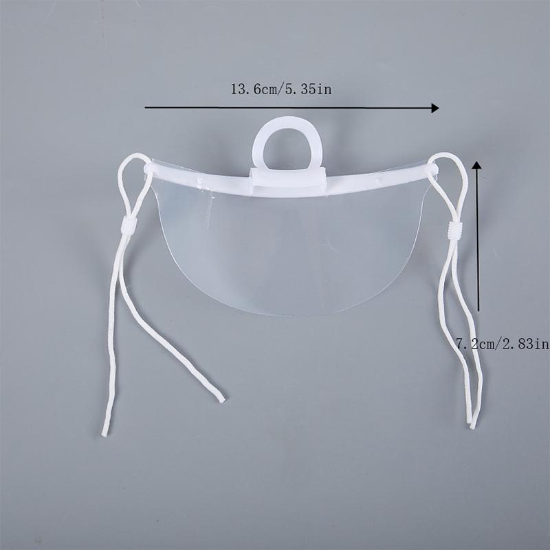 10Pcs Clear Plastic Catering Mask Hotel Beauty Chef Waiter Protective Mask Reusable Visible Splash Proof Mask Mouth Cover