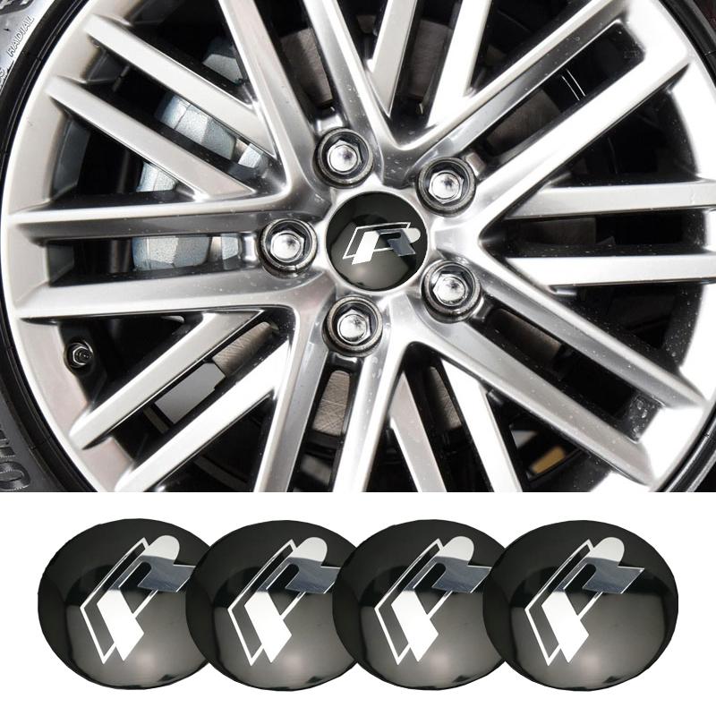 

2026 Hot For VW VOLKSWAGEN 4Pcs 56mm Car Wheel Center Hub Cap Stickers Car Emblem Badge Decal For Volkswagen GTI R-Line R Polo T