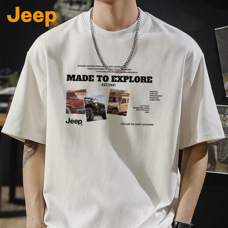 JEEP Men s Pure Cotton Casual Short Sleeve T-Shirt 2XL