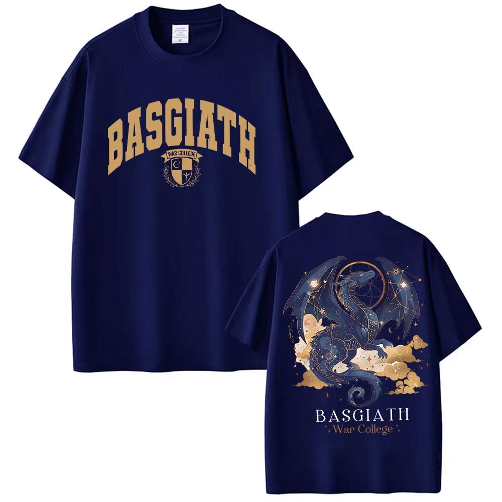 Basgiath War College Dragon Rider Fourth Wing Graphic T Shirts Mens Women Harajuku Fashion Vintage pure Cotton Short Sleeve Top