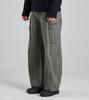 Beoteunseoul Utility Cargo Washed Wide Cotton Pants (Khaki)