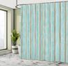 Turquoise Wood Grain Shower Curtain Rustic Blue Brown Texture Design Nature Inspired Bath Decor Waterproof Fabric Home