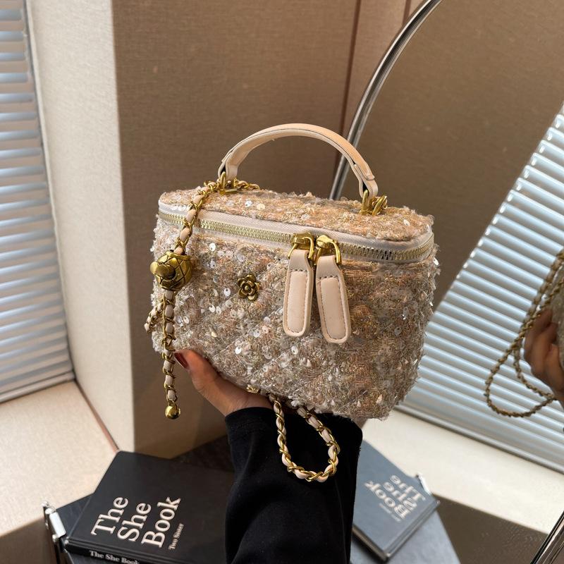 Rhombus Chain Handbag Bag Women's Autumn and Winter New Trendy Shoulder Messenger Bag Niche Versatile Small Square Bag