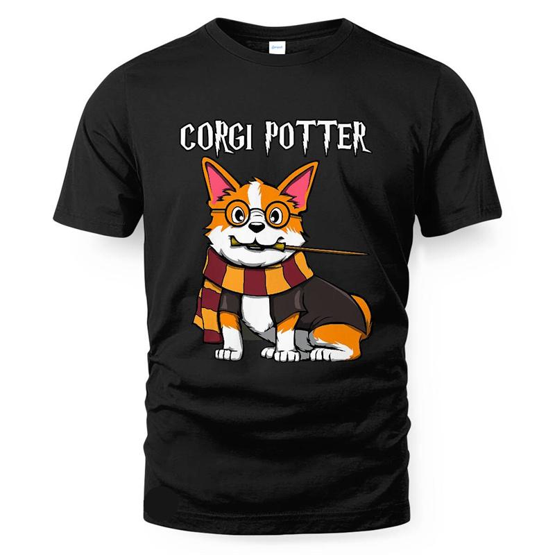 2025 Fashion Summer Corgi T-shirt For Men Humour Funny Print Graphic Crewneck T Shirts Outdoor Sports Streetwear Women Tee Top