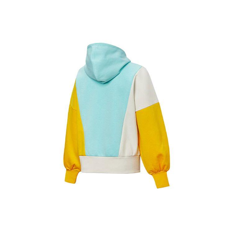 Puma Color Block Hooded Sweatshirt Women Tops Aruba-Blue 532184-33