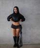 Dames Gotische Punk Uitgesneden Oogjes Eén Schouder Top & Short Set