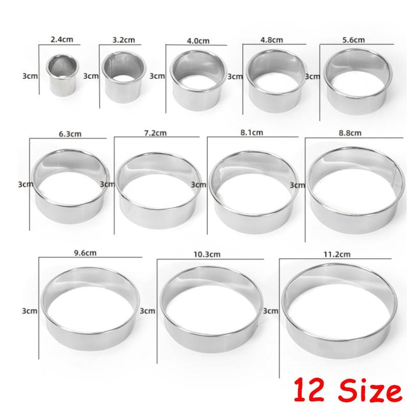 Sada 11/12 ks Formičky na sušenky Kráječ těsta Kulatá forma na dort z nerezové oceli Kuchyňské náčiní Kráječ na pizzu, pečení, vaření, sušenky, pečivo