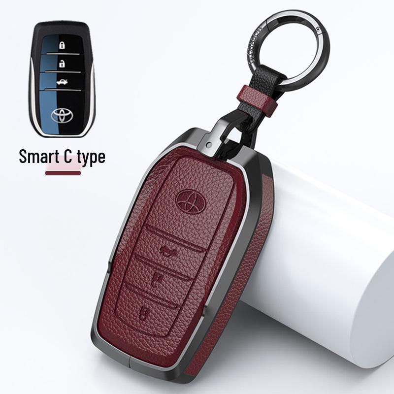 

Genuine Leather Key Cover for Toyota Camry, RAV4, Wildlander, Venza, Sienna (Ninth Gen)