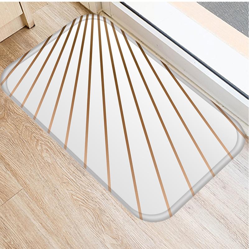 

Серебристый, белый цветочный противоскользящий коврик для кухни, коврик для входной двери, фланелевый ковер, резиновый креативный коврик для дома, коврик