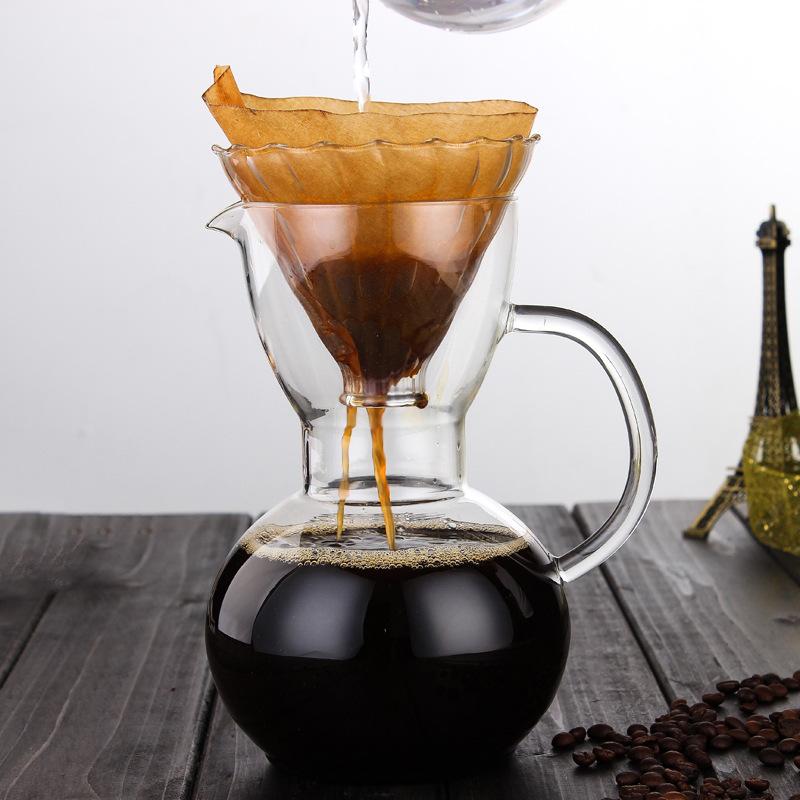 Hand brewing coffee pot High borosilicate glass High temperatureresistant coffee sharing pot Large capacity heat-proof handle Special for hand brewing