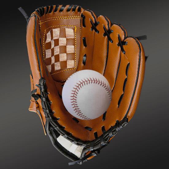 Luva de rebatidas de beisebol duplo couro falso engrossado polegar reforçado inferior durável luva de beisebol de PVC
