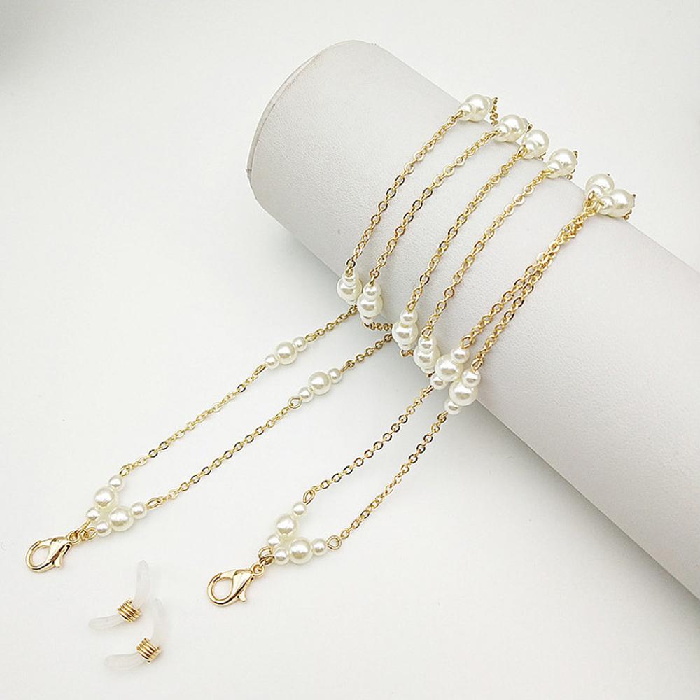 Metal Anti-lost Eyewear Jewelry Pearl Chain Face Mask Necklace Reading Glasses Chain Glasses Clips