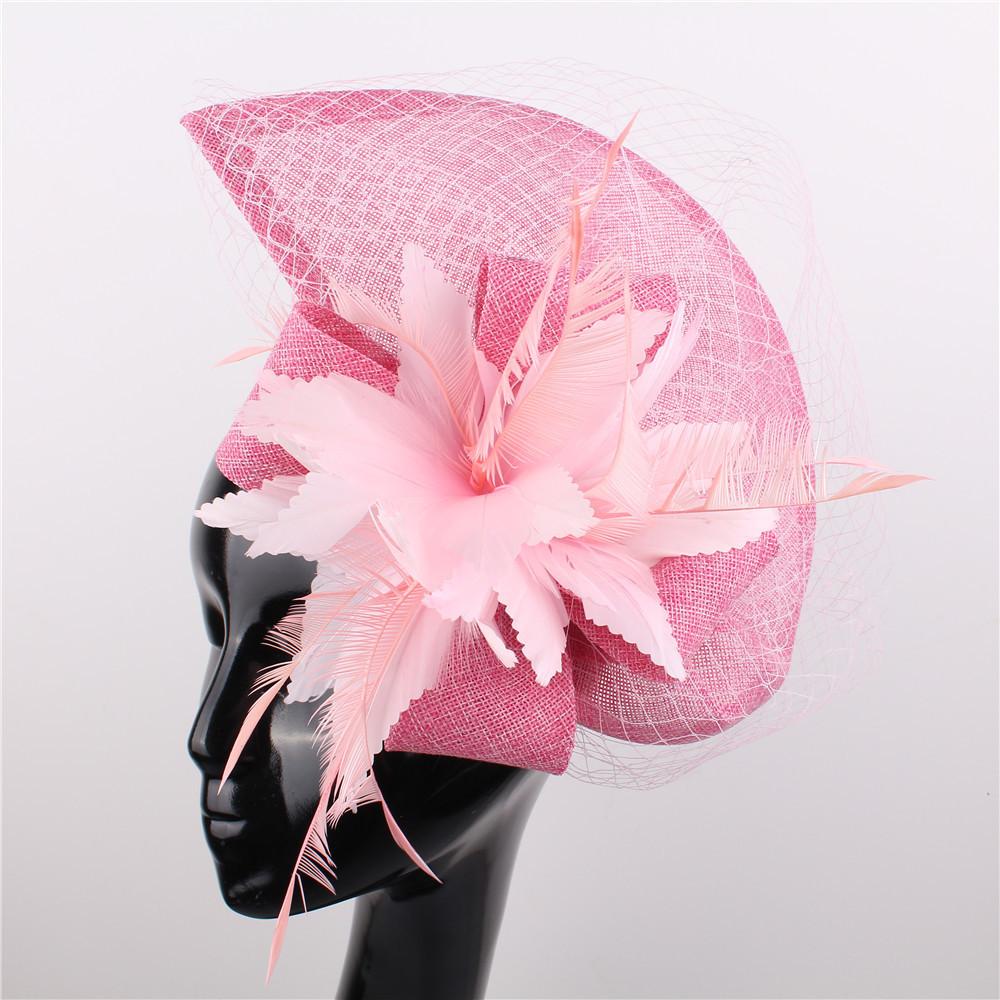New European And American Style Deep Leather Pink Hair Accessories Mysterious Mesh Cover Headgear Gift Hat