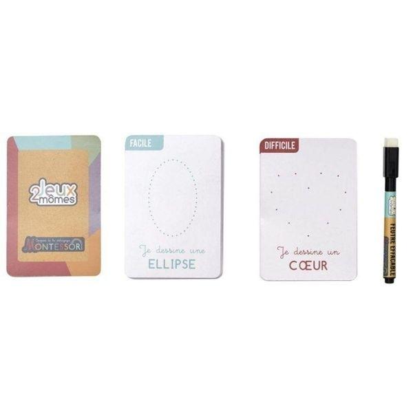 Montessori Cards Shapes To Draw Erasable Learn To Trace
