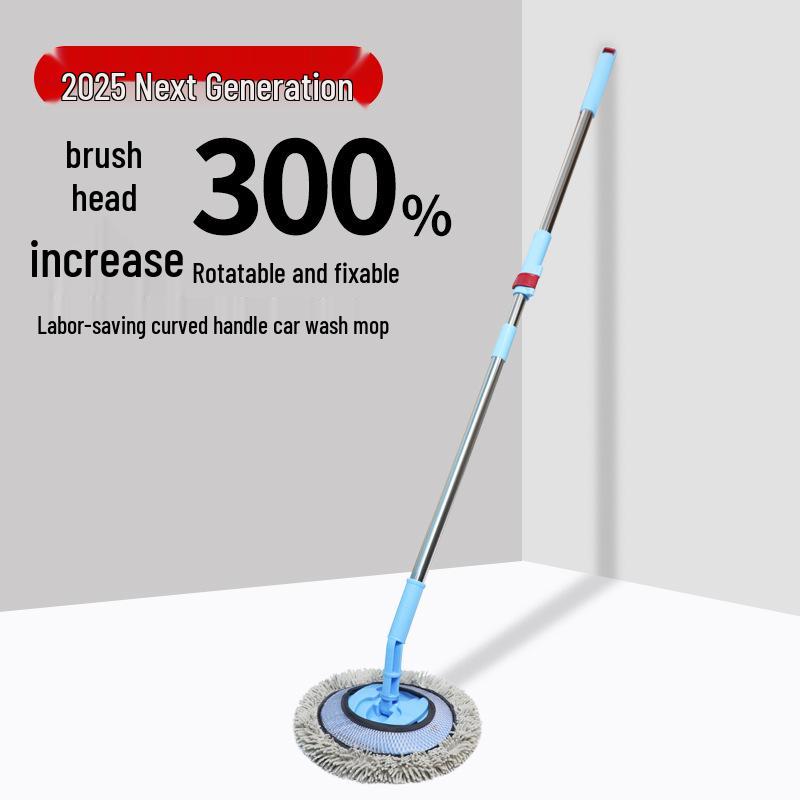 Telescopic Soft Bristle Car Wash Mop with Bendable Handle - Safe for Paint and Dust Removal