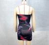 2024 Summer Women's Strapless Printed Waist-Cinching Pleated Dress