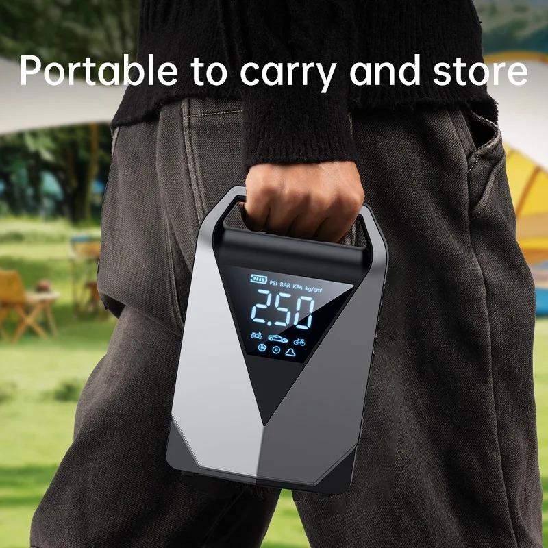 12000mAh High Capacity Multi-Function Car Jump Starter & Air Compressor, Emergency Battery Booster for Gas&Diesel Cars