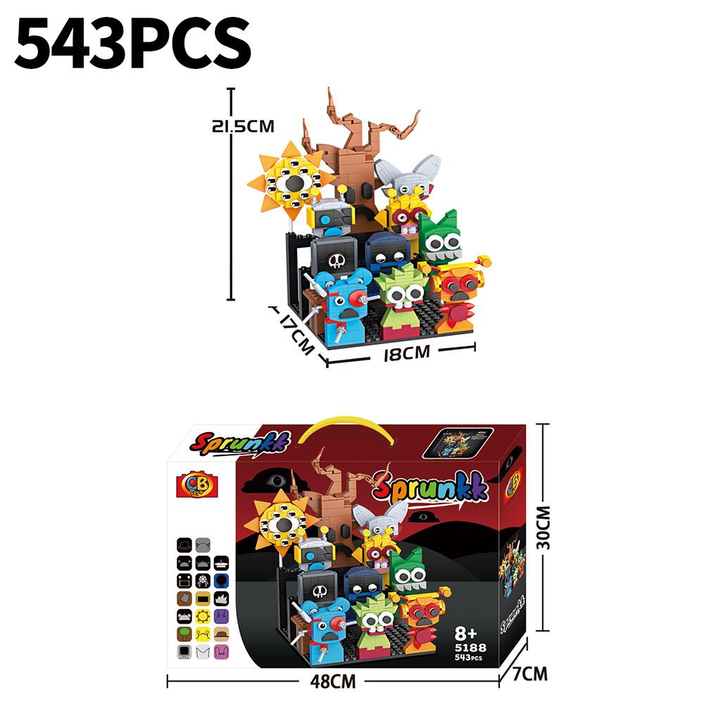Non-Toxic Moc Game Sprunki Building Blocks Horror Anime Music Game 2 In 1 Friends Figures Bricks Toys Sets Birthday Christmas Gifts