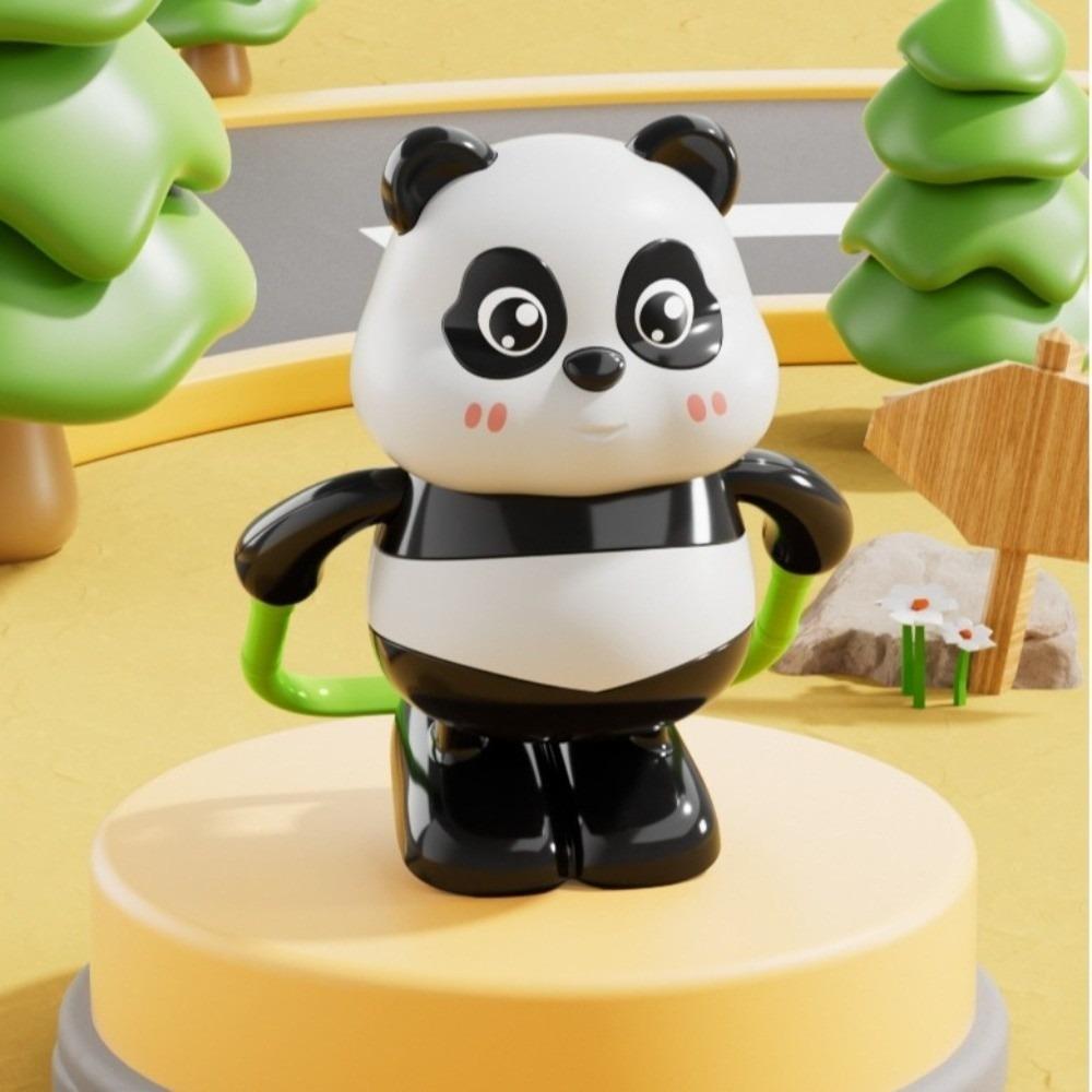 Plastic Funny Panda Toy Skateboarding Action Sports Panda Ornament Novelty Mechanical Toy Children