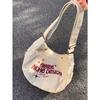Simple Canvas Bag Large Capacity Shoulder Bag Women's Embroidered Tote Bag Bucket Bag