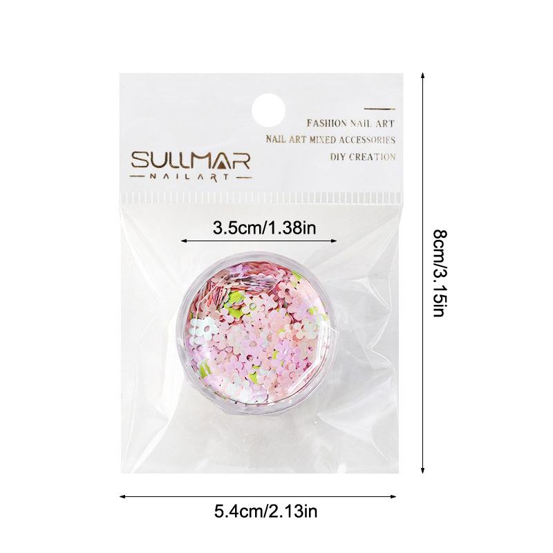 1 Jar Hollow Out Flowers Nail Art Glitter Mini Sparkling Flakes Nail Sequins Nail Art Decoration,Manicure Tips Charms For Women
