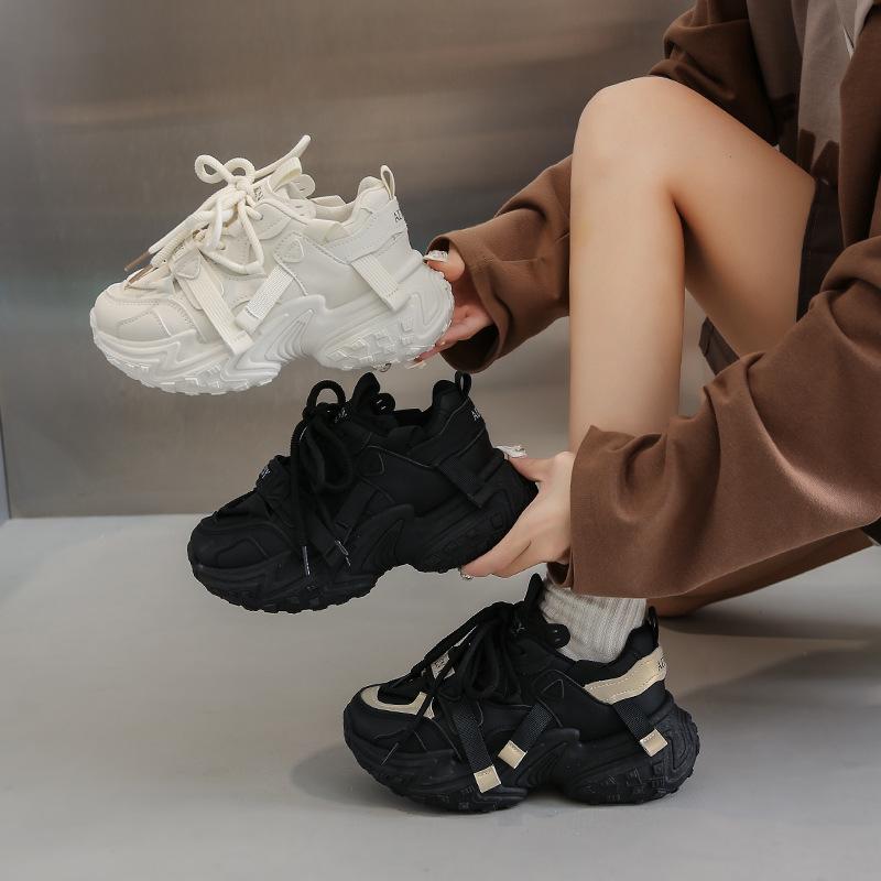 Ins Korean Version of the New Dad Shoes for Women 2025 Autumn Students Running Sports Thick-soled Heightening Casual Shoes FB9905-1