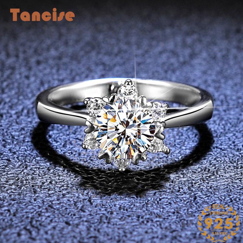 Tancise Classic Moissanite Silver Ring Dammen Bijouen Hochzäit Verspriechen Party Cadeau_voghion.com