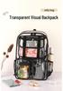 New Clear Double Shoulder Large Capacity Waterproof PVC Outdoor Backpack for Students