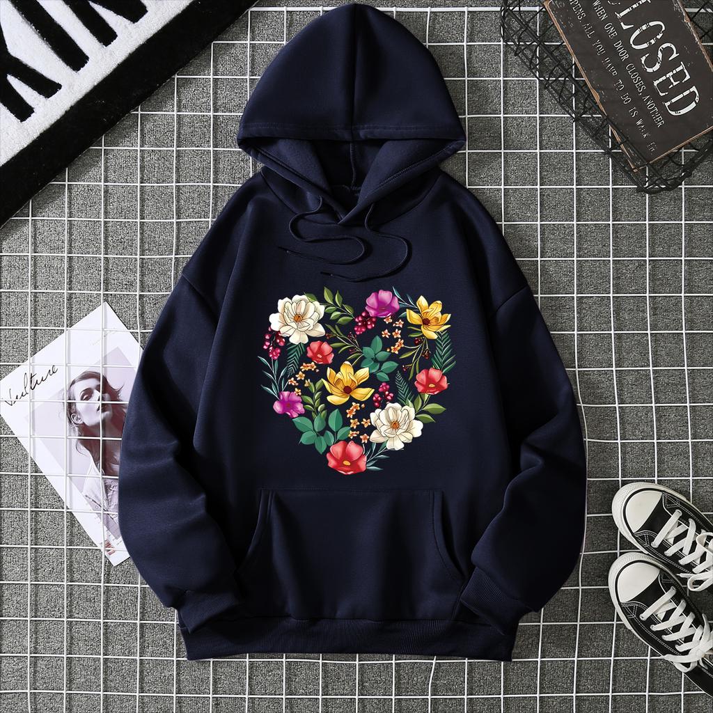 Winter Women's Hoodie High Street Unisex Style Double Pockets Sweatshirts Outerwear Plus-Size Women's Clothing