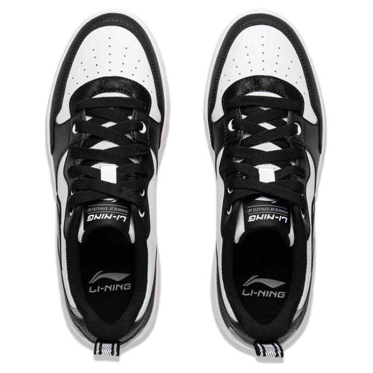 New LiNing Qingchao Anti-Slip Wear-Resistant Low-Top Skateboard Shoes Unisex Black White AGCV061-2