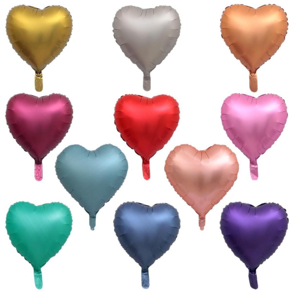 Heart-Shaped Metallic Balloon & Star Foil Balloon Set, 18-inch Birthday Party Decor